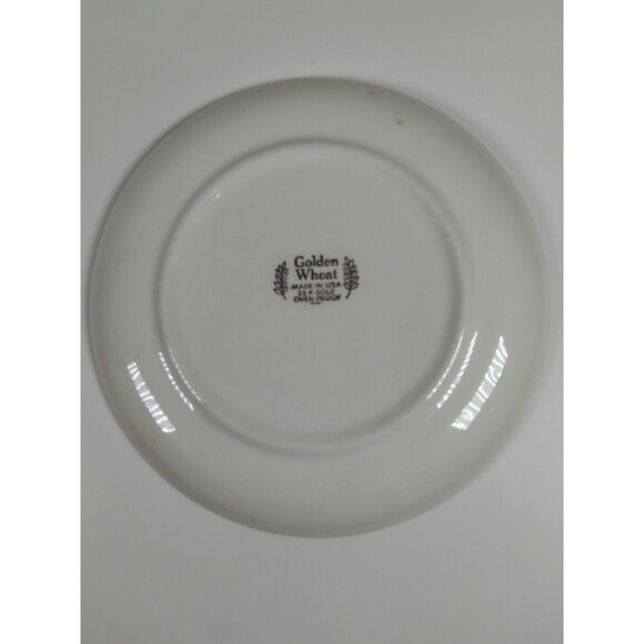 Vtg Homer Laughlin Golden Wheat Cup and Saucer Set 50's Cream 22K Gold Trim - Picture 3 of 10